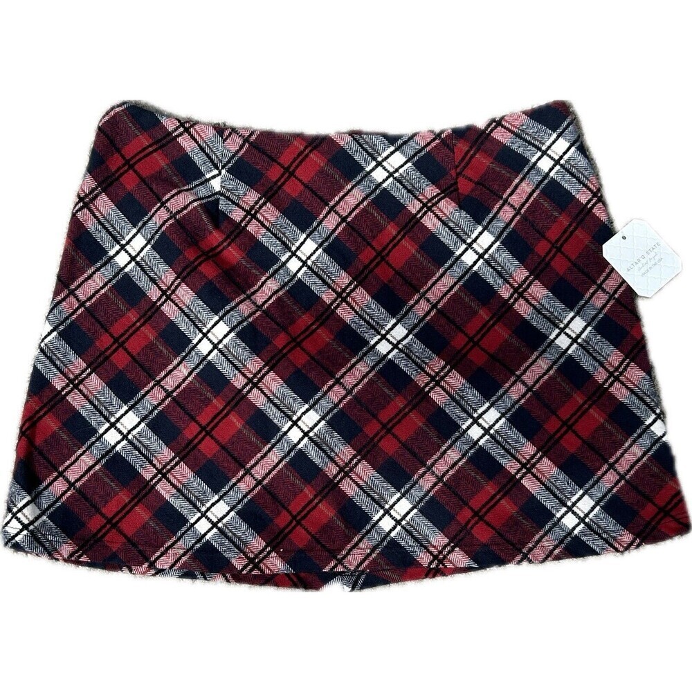 NWT Altar'd State Plaid Mini Skirt Red And Blue Size Medium RP:60$